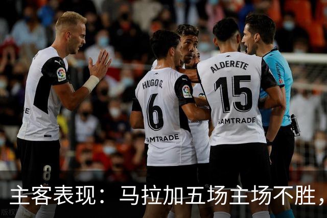 主客表现：马拉加五场主场不胜，皇家社会客场近三场不败